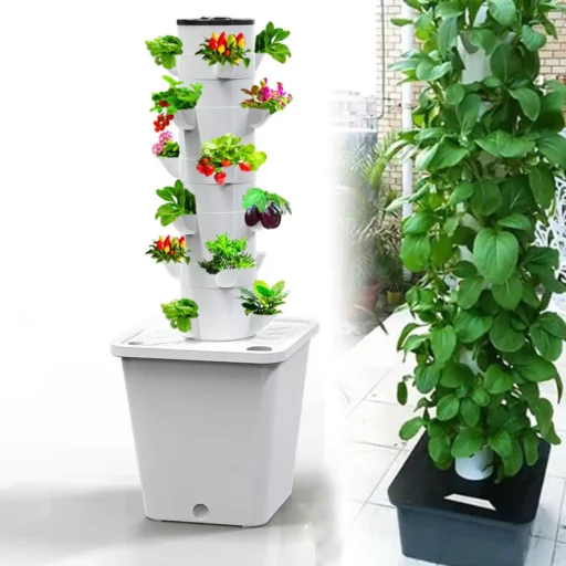 WDDEYYDS Sistema de Cultivo hidropónico de Aeroponía. Torre Aeropónica con Luz LED con cabida para 15 , 20 ,25 ó 30 plantas