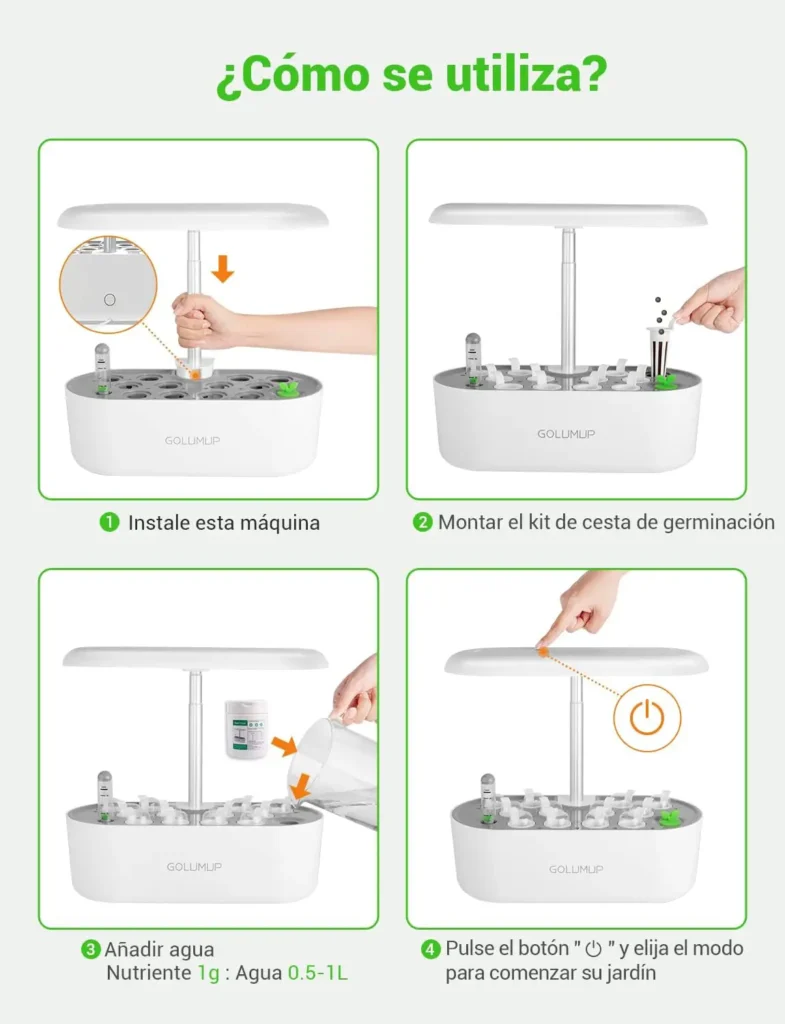 🏆 La Mejor Guía Definitiva del Smart Garden GOLUMUP 6 Plantas 🥬 7 Como se utiliza el smart garden GOLUMUP 12 cestas.