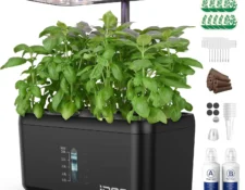 iDOO Sistema de Cultivo Hidropónico con 8 Pots (para 8 plantas), Jardín Inteligente de Interior con Luz LED Ajustable y Temporizador Automático. 🌿💡